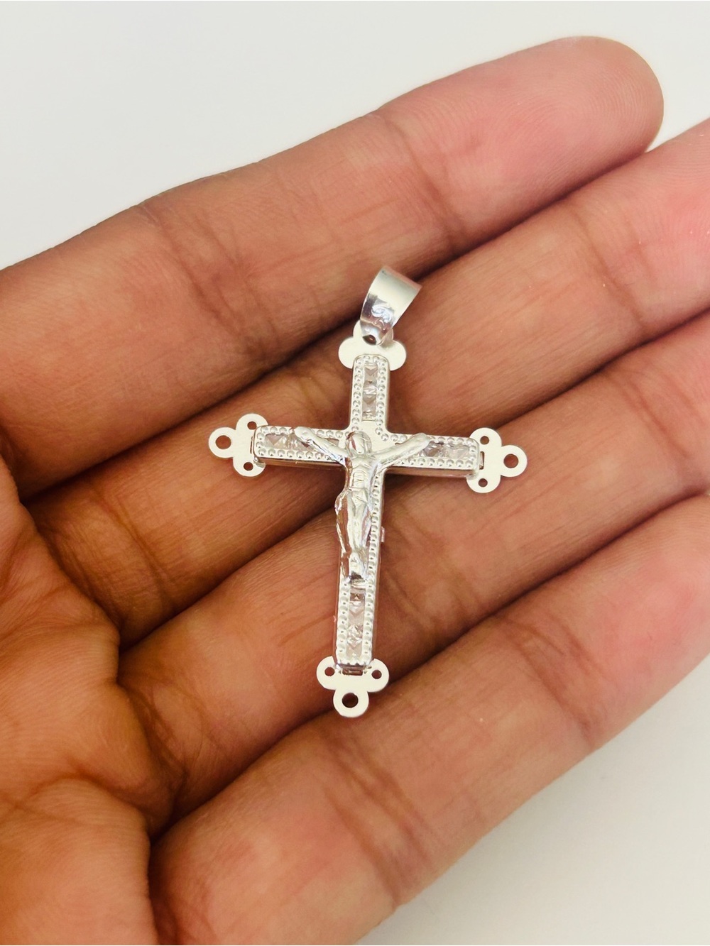 Taxco Mexico 925 Sterling Silver Crucifix Cross Pendant Size Aprox 3.5 CM